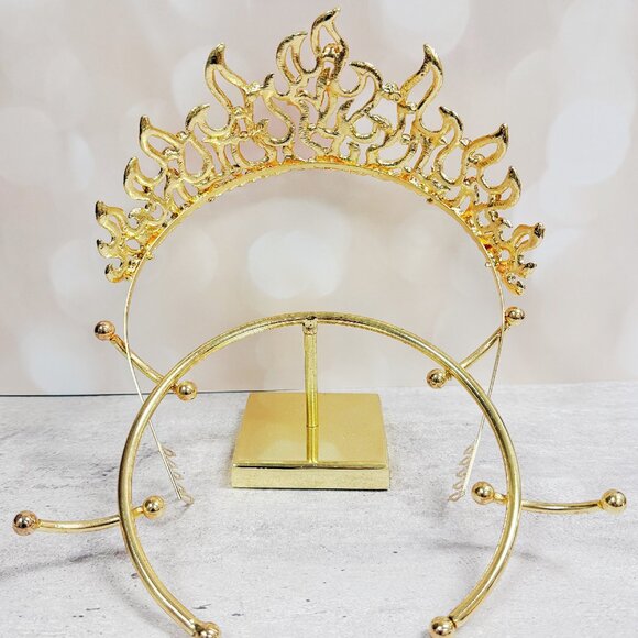 Flame of Fire Crown, Holy Fire Tiara, Red Crystal Crown, Fire Crown, Gold Tiara - Picture 7 of 8